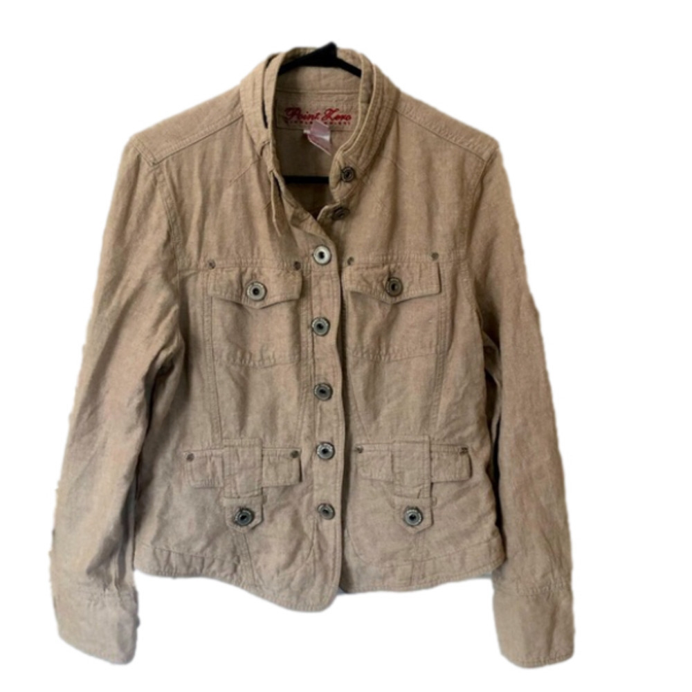 Point Zero Linen Blend Utility Jacket Large